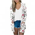 thumbnail image 1 of Pompotops Chemisier Décontracté à Manches Longues Imprimé pour Femmes avec Poche Cardigan Liquidation, 1 of 5