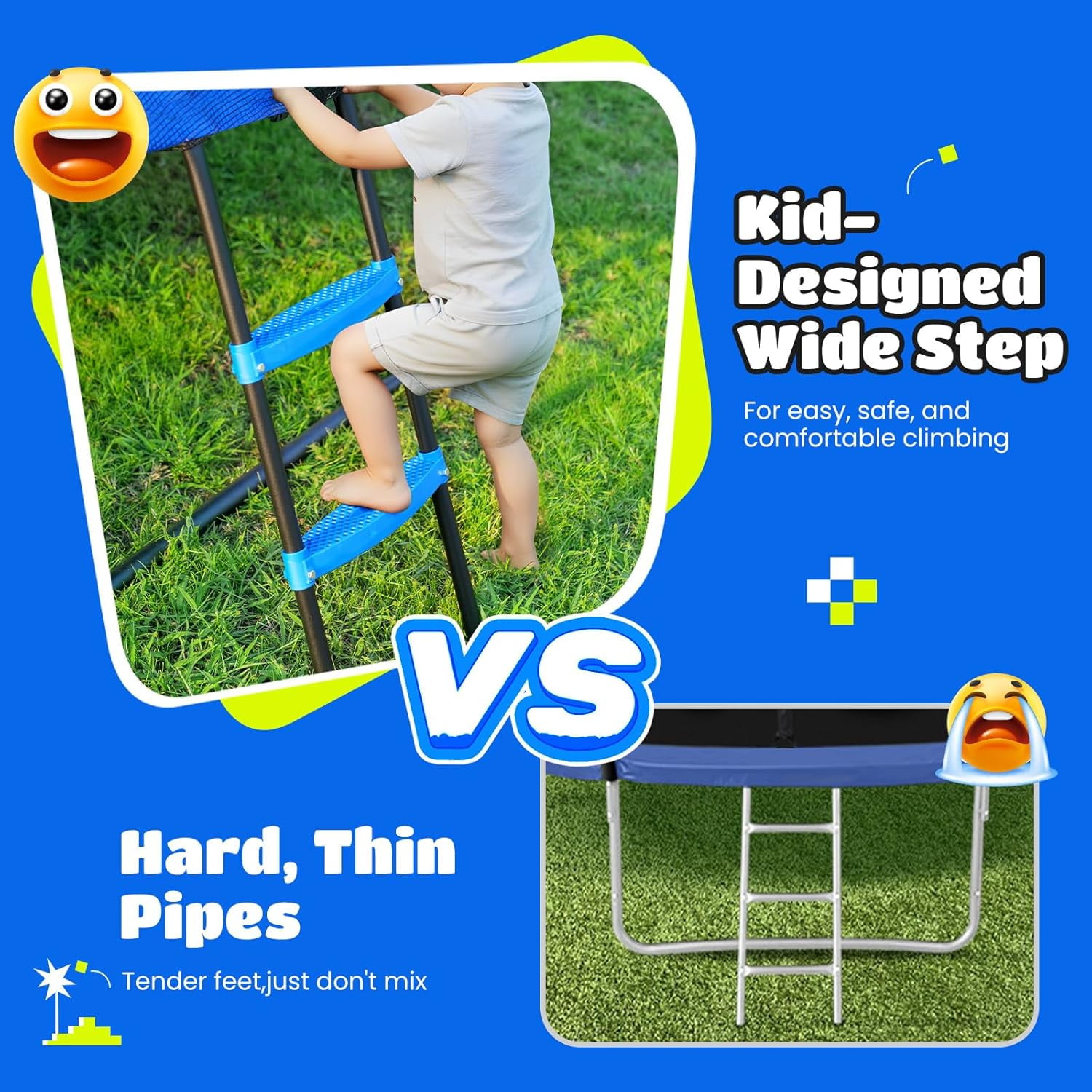 Zupapa 14FT 12FT 10FT 8FT Trampoline for Kids and Adults, 450 LBS Weight Capacity, with Safety Enclosure Net, Ladder, Heavy-Duty Galvanized Steel Frame, Outdoor Backyard Jumping Toy