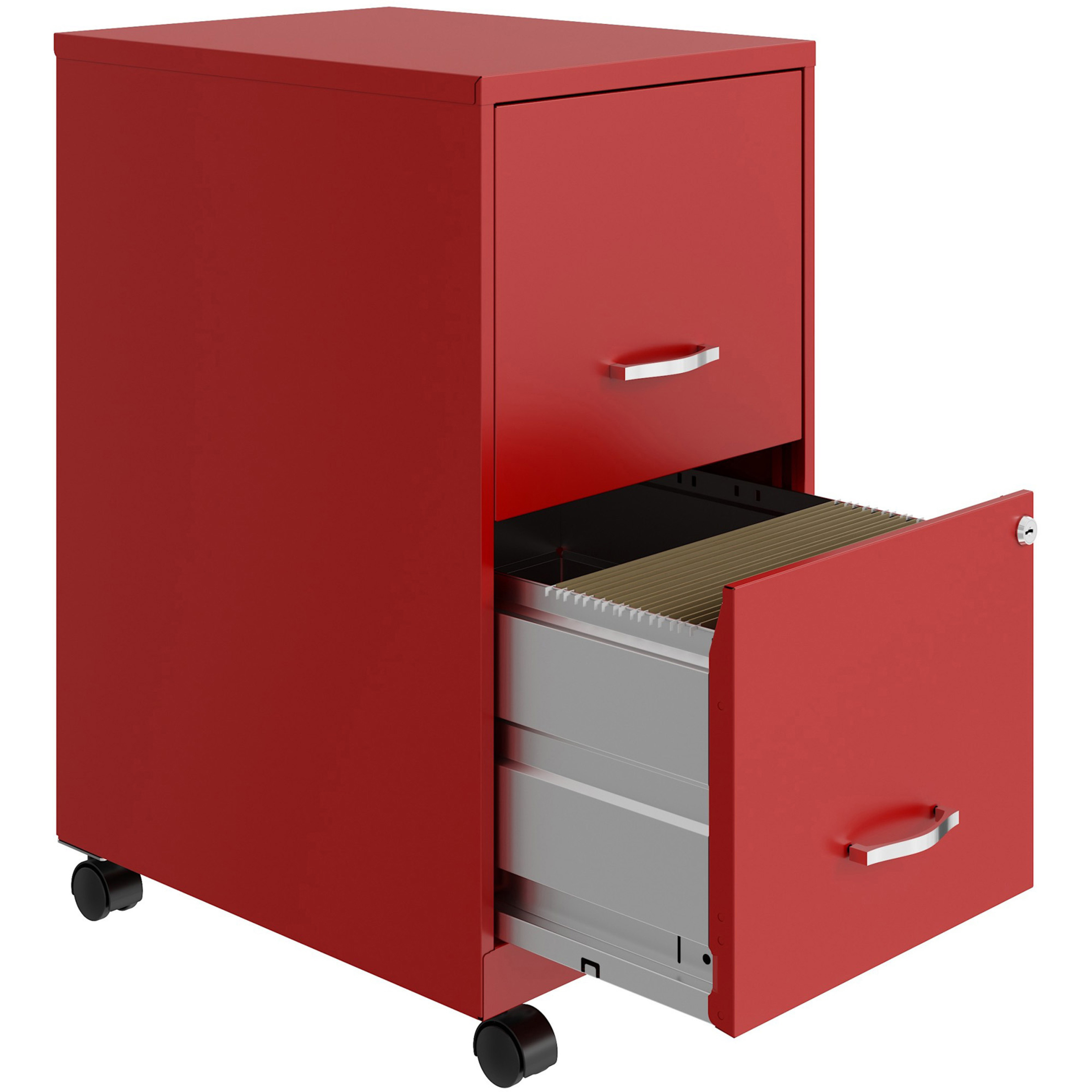 Lorell LLR00061RD 2 Drawer Soho Mobile File Cabinet&#44; Red - image 4 of 4