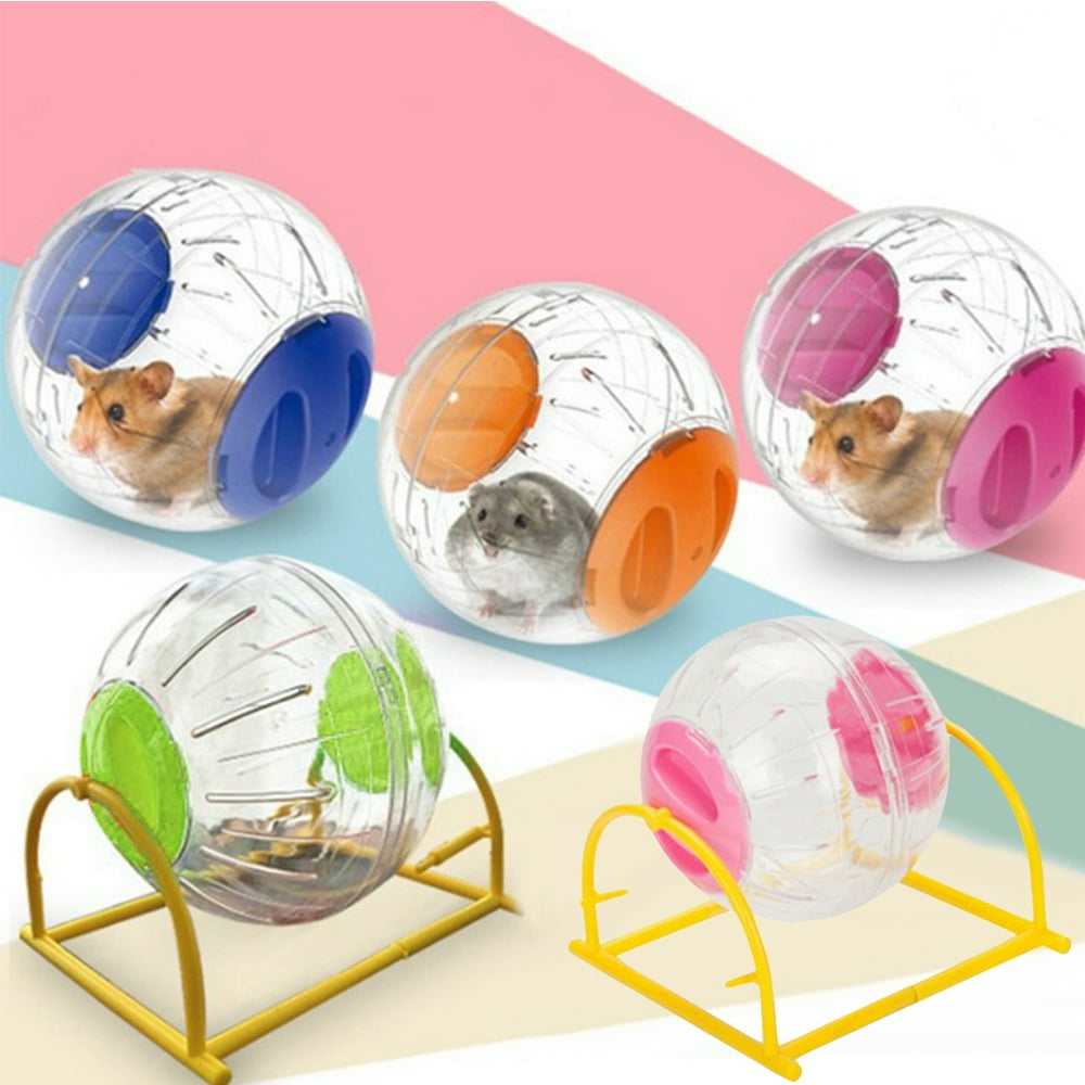 Besufy Pet Hamster Training Wheel Transparent Running Jogging Ball Rack