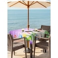 thumbnail image 2 of Purple Easter Outdoor Tablecloth - 60x60 Inch Square Dining Table Cover, Spring Botanical Floral Rabbit Butterfly Waterproof Outdoor Table Cloth with Umbrella Hole & Zipper for Picnic/Patio/Party, 2 of 7