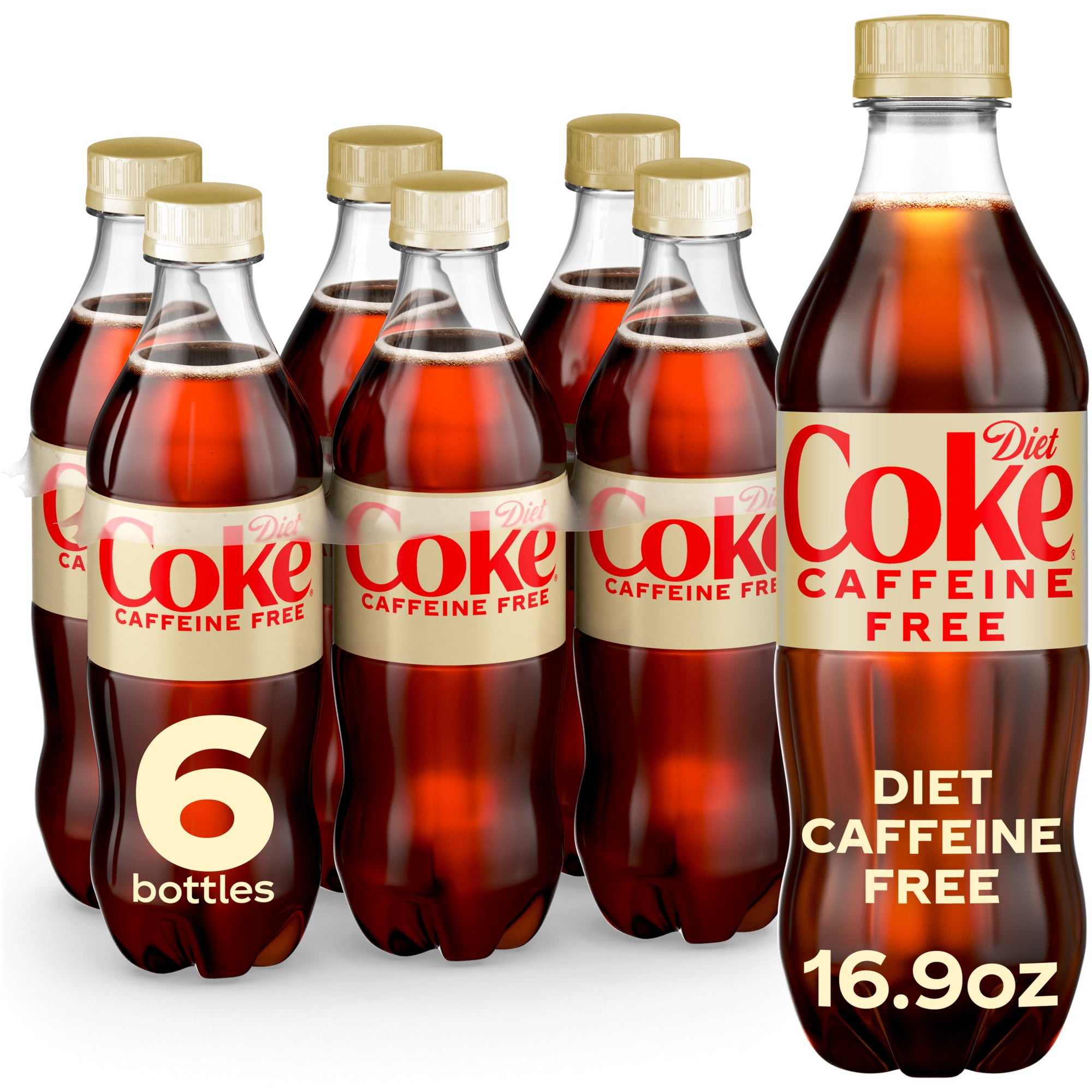 Diet Coke Caffeine-Free Soda Pop Bottles, 16.9 fl oz, 6 Pack