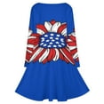 thumbnail image 5 of American Flag Blue Red White Long Sleeve Dresses For Women Vintage Elegant Party Dress Oversized V-neck Dress S-8XL, 5 of 7