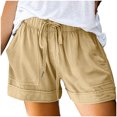 thumbnail image 4 of Womens Shorts Casual Summer Beach Drawstring Shorts 5 Inch Wide Leg Lounge Shorts Vacation Trendy Shorts with Pockets, Limited Time Offer, Under 10 Dollars, 4 of 6