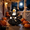 thumbnail image 2 of AuroraX Witch Dress with Broomstick Hat 23 inch Porch Goose Halloween Outfit Autumn , 17-19 inch Porch Goose Clothes Sets Halloween Decorations Outdoor Gothic Decor Accessories, 2 of 6