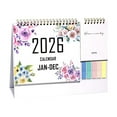 thumbnail image 2 of Small Desk Calendar 2026,Small Flip Calendar Standing Office Desktop - From Jan to Dec 2026,Small Desktop Monthly Calendar 2026 with Writing Notepads and Sticky Notes for Office Home(D), 2 of 8