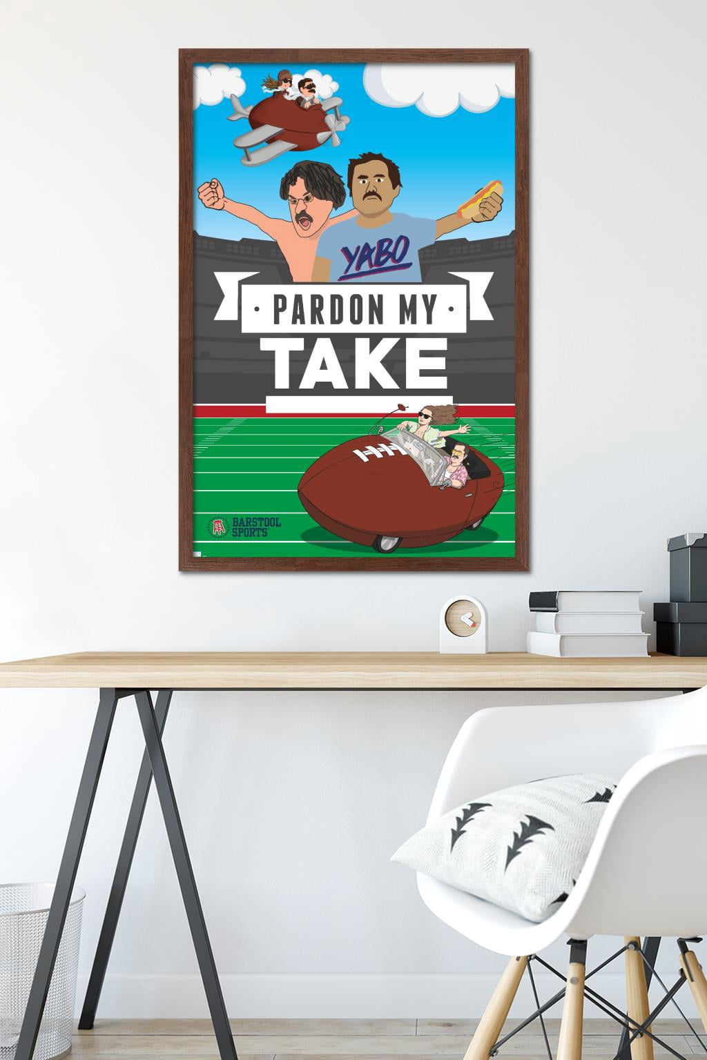Barstool Sports - Pardon My Take Wall Poster, 22.375" x 34" Framed
