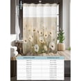 thumbnail image 6 of No Hook Cloth Fabric Shower Curtain with Snap in Liner, Vintage Flowers Waterproof Shower Curtains Set with See Through Top Window, Farm Daisies Watercolor Graffiti Art Bath Curtains Shower 72"x78", 6 of 6