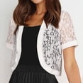 thumbnail image 6 of BLCHUNen Cropped Cardigan for Women Lace Short Sleeve Lightweight Open Front Breathable Summer Going out Tops, 6 of 7