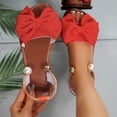 thumbnail image 2 of Crunowin Women's Casual Sandals, Bow Solid Color Round Toe Open Toe Indoor Outdoor Big Size Comfortable Shoes Watermelon Red 9, 2 of 10