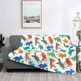 thumbnail image 2 of Fotbe Colorful Dinosaur Manta de Franela con Estampado, Manta Ultrasuave para Cama, Sofá, Auto, Hipoalergénica y Antibolitas-50"x40", 2 of 6
