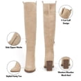 thumbnail image 3 of Women Faux Suede Knee High Side Zipper Chunky Heel Stretch Winter Boots, 3 of 3