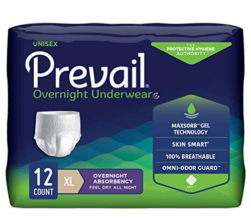 Prevail Incontinence Unisex Overnight Protective Underwear, Overnight ...