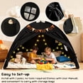 thumbnail image 5 of YEERSWAG Full Bed Tent with Star Lights & Flags, Breathable Portable Playhouse for Indoor Bedroom, Birthday Gift, Beige/Pink/Black, 5 of 10