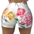 thumbnail image 2 of Lsque Colorful Flowers Pattern High Waisted Biker Shorts for Women-Tummy Control Fitness Athletic Workout Running Yoga Gym Shorts,Moisture-Wicking-Small, 2 of 9