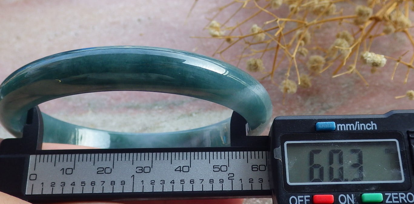 Icy Green Natural A JADE Jadeite Bangle Bracelet 60 mm 682124 TN