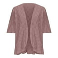 thumbnail image 4 of Odbmxy Summer Plus Size Women Cardigan Elbow-Length Ladies Tops Loose Dressy Open Front Hollow Out Solid Color Cardigans,Red M, 4 of 6