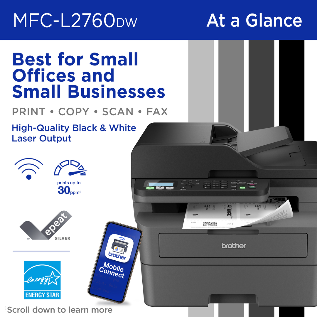 Brother MFC-L2760DW Wireless Laser All-in-One Printer photo 2