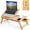 Natural, variant on Laptop Desk for Bed, Adjustable Serving Tray Breakfast Table with Tilting Desktop, Folding Lap Tray with Removable Stopper, Cooling Holes & Small Side Drawer (), GT67948-HWCF