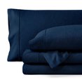 thumbnail image 1 of Bare Home Premium 1800 Collection Ensemble de Draps 4 Pcs, Double-TG, Bleu Foncé Chiné, 1 of 7