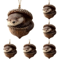 5PC Christmas Trees Hanging Animal Ornaments – Cozy Christmas Ornaments 2D Acrylic Cute Animal Christmas Trees Hanging Decorations,Rustic Nature Themed Home Decor, Best Gifts for Animal Lovers