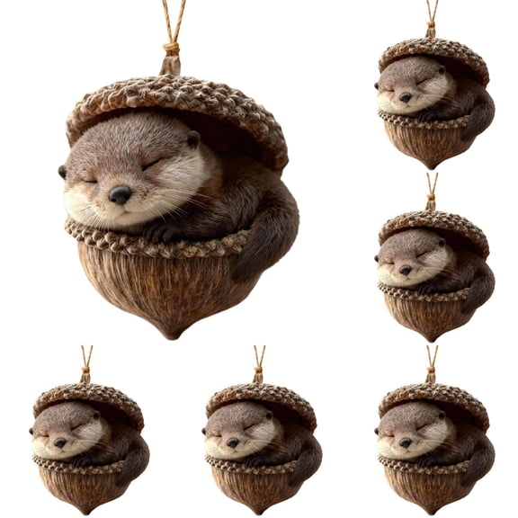 5PC Christmas Trees Hanging Animal Ornaments – Cozy Christmas Ornaments 2D Acrylic Cute Animal Christmas Trees Hanging Decorations,Rustic Nature Themed Home Decor, Best Gifts for Animal Lovers