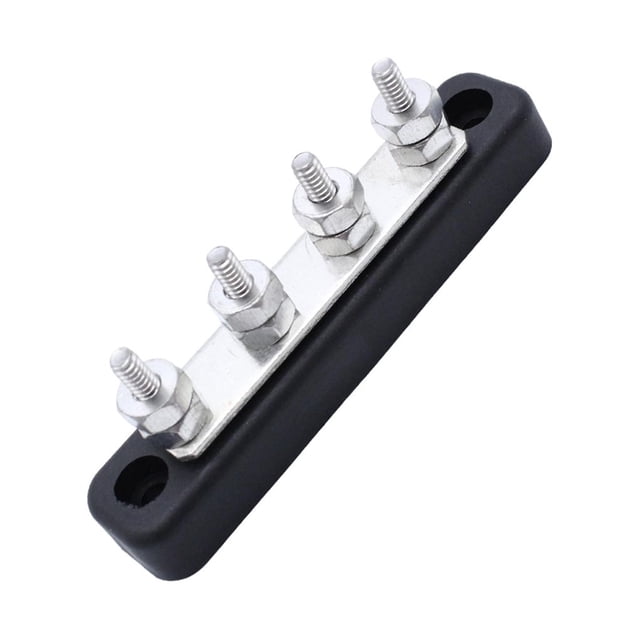 Bus Bar 4 Point Power Bus Bar 4 Point 100A 4x5mm Buses Bars Distribution Metal Plastic Cable Maintain for RVs Boats Car Marine