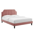 thumbnail image 2 of Modway Sienna Performance Velvet King Platform Bed in Dusty Rose, 2 of 10
