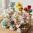thumbnail image 1 of Bloques de construcción de plantas en macetas, flores eternas, suculentas ins, sala de estar, modelo de flor de simulación, juguete para regalo de Navidad para niña de escritorio, 1 of 5