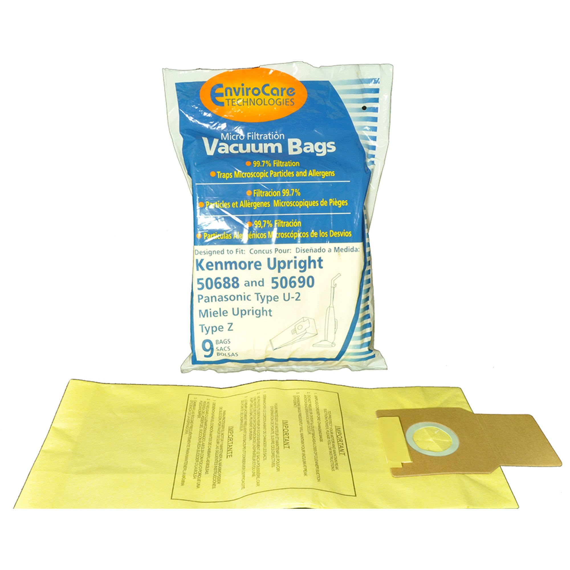 Kenmore 2050688 / 2050690, 2050501 Style U, L, O Vacuum Cleaner Bags