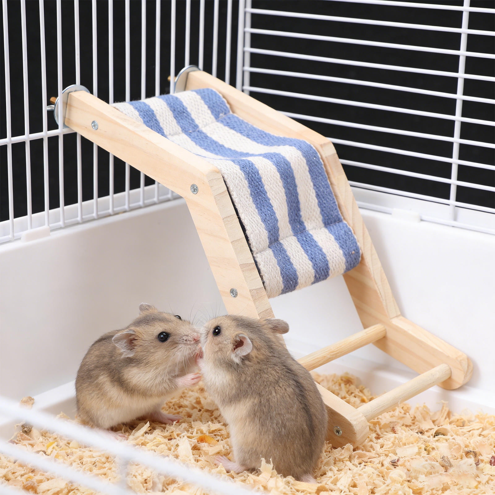 Luxshiny Sky Blue Wooden Bird Cage Ladder for Parrots Hamsters Mice Enhanced Physical Activity