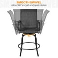thumbnail image 3 of Yaheetech 2pcs Outdoor Swivel Bar Stools with Armrests and Footrest, Black, 3 of 7