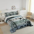 thumbnail image 2 of Garden Windmill Comforter Set King,Pinwheel Winnower Bedding Set Animal Farm House Quilt Retro Country Wooden Board Duvet Insert,Cottage Old Barn Door Lodge Cabin Sketch Drawing Farmhouse Decor, 2 of 5