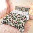 thumbnail image 2 of Manfei Cartoon Raccoon Animals Queen Comforter Set,Christmas Santa Hat Comforter Sets Queen,Gray Green,Christmas Reversible,3 Pieces,1 Comforter and 2 Pillowcases, 2 of 7