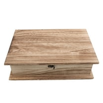 Amosfun Keepsake Box with Clasp Lock Wooden Storage Box Light Brown Book Storage for Collectors 1Pack