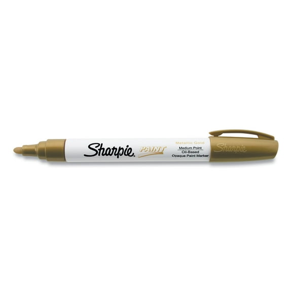 2PC Sharpie Permanent Paint Marker, Medium Bullet Tip, Gold