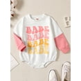 thumbnail image 4 of Musuos Newborn Autumn Jumpsuit 3 6 12 18 24M Contrast Color Letter Print Round Neck Long Sleeve Romper, 4 of 10
