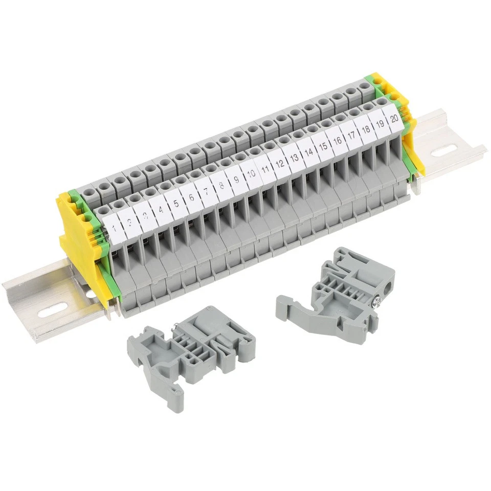 CIRCLE- Din Rail Kit Jumper Wire Connector Screw Terminal Block End Brackets