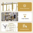 thumbnail image 6 of PORKISS 5 Tiers Open Shelf Bookcase Bookshelf, Modern Display Shelf with 2 Drawers, Freestanding Etagere Bookcase with Gold Frame, Round Tall Bookshelf for Office, Golden/White, 6 of 12