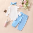 thumbnail image 5 of Xudanell Baby Boy Clothes 3 6 12 18 Months Ribbed Knitted Long Sleeve Romper and Pants Sets Newborn Fall Splicing Color Outfits(Sky Blue, 3-6 Months), 5 of 6
