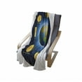 thumbnail image 4 of Educational Soft Flannel Fleece Blanket, Circular Frame Showing Basic Phases of Moon Calendar Cosmos Universe, Cozy Plush for Indoor and Outdoor Use, 60" x 80", Blue Indigo Mustard, by Ambesonne, 4 of 6
