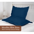 thumbnail image 2 of Royale Linens Pillow Shams 2 Pack Standard Size 20x26 Inch Brushed 1800 Microfiber Bed Pillow Shams, Wrinkle Resistant Super Soft and Cozy Back Overlap Closure - Oxford Pillowcase (Standard, Navy), 2 of 9