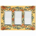 thumbnail image 1 of Metal Light Switch Plate Cover Yellow Orange Mandala Flower Tile Pattern TIL038, 1 of 13