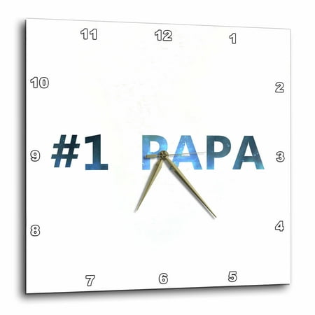 3dRose #1 Papa - Number One Best Greatest Papa - Blue space texture text - good dad gifts for Fathers Day, Wall Clock, 13 by