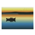 thumbnail image 1 of Fishing Cutting Board, Buddies on Tranquil Still Lake at Epic Sunset Fishing Male Friends Bond Friendship, Decorative Tempered Glass Cutting and Serving Board, Large Size, Orange Blue, by Ambesonne, 1 of 1