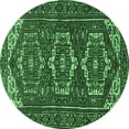 thumbnail image 1 of Ahgly Company Indoor Round Persian Emerald Green Traditional Area Rugs, 3' Round, 1 of 4