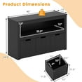 thumbnail image 3 of Costway Storage Cabinet 3 Drawer Chest with Wheels Large Storage Cube Shelf Black, 3 of 10