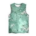 thumbnail image 4 of Womens Sleeveless Shirts Summer Daisy Prined Tank Tops Trendy Round Neck Camisole Loose Fitted Vest Trends Lightweight Beach Camis Women Bussiness Work Office Dressy Shirts, 4 of 4