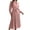 Pink, variant on Women's Belted Midi Shirtdress Long Sleeves Dress, Spring Fall Casual Turtleneck Pleated A Line Flowy Dresses, Size S-XL