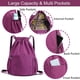 thumbnail image 3 of Mochila con cordón, bolsa deportiva para gimnasio, bolsa de viaje para yoga, para mujeres y hombres, bolsa de gimnasio impermeable, mochila de día, color morado, 3 of 5